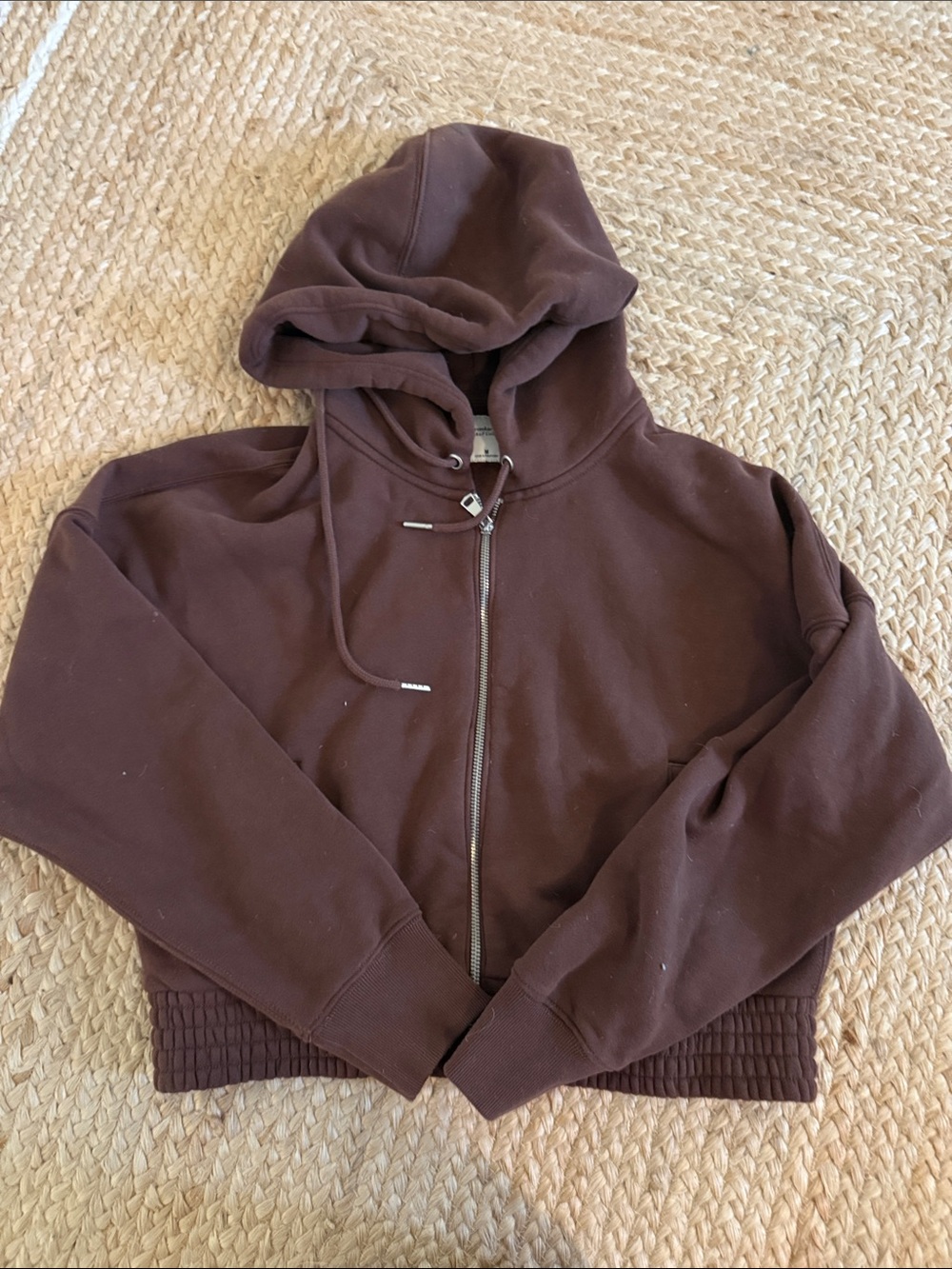 Women's Brown Hooded Zip-Up sweatshirt